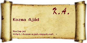 Kozma Ajád névjegykártya